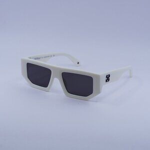 Off-White OERI13F VANCOUVER 0107 Sunglasses White Geometric Frame, Grey Lenses